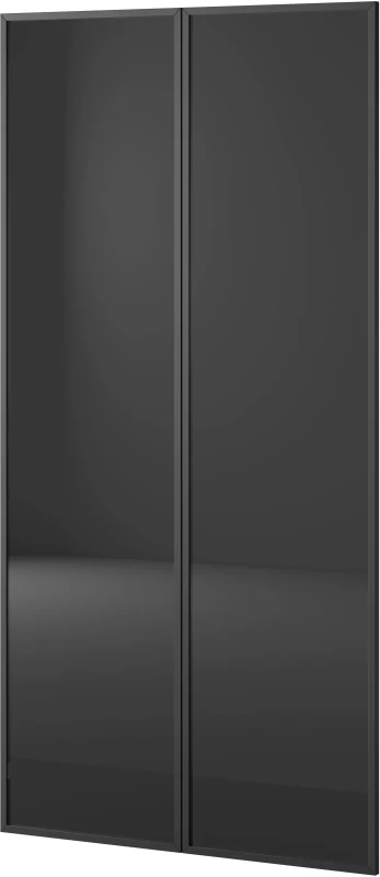 Szafa Sandbox Antisol 100 cm z drążkiem do sypialni czarny grafit/szkło przyciemnione