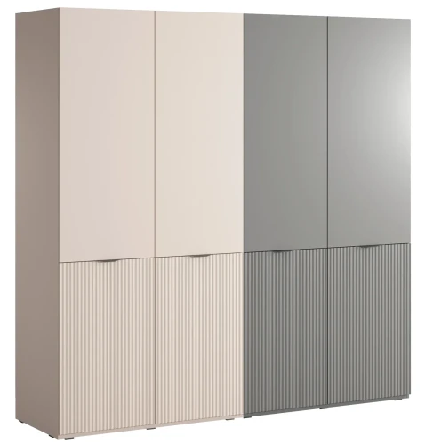 Zestaw 2 szaf modułowych Sandbox Nova 200 cm beż piaskowy/szary platynowy