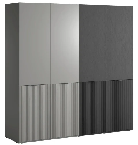 Zestaw 2 szaf modułowych Sandbox Nova 200 cm szary platynowy/czarny grafit