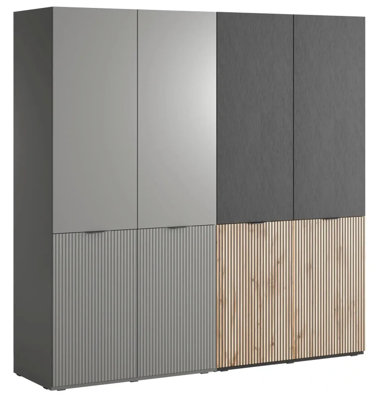 Zestaw 2 szaf modułowych Sandbox Nova szary platynowy + Sento czarny grafit