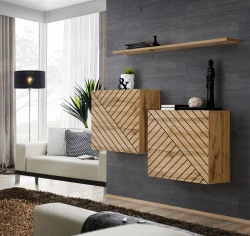 Komoda wisząca Switch Lamel I zestaw z półką do salonu