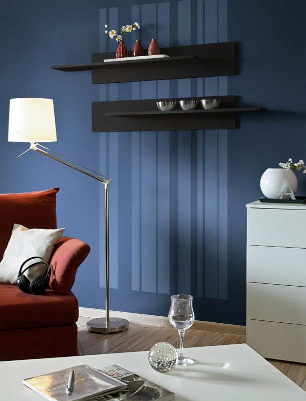 Zestaw 2 półek ściennych Mix 100 cm regulowane do salonu czarny mat