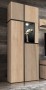 Witryna wysoka Cross 70 cm z LED do salonu hickory jackson/czarny
