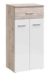 Komoda Gustavo 60 cm z szufladą do przedpokoju dąb wellington/biały połysk