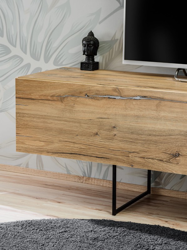 Meblościanka Rise 240 cm z oświetleniem LED do salonu dąb flagstaff