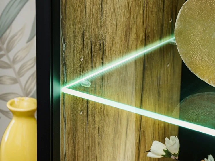 Meblościanka Rise 240 cm z oświetleniem LED do salonu dąb flagstaff