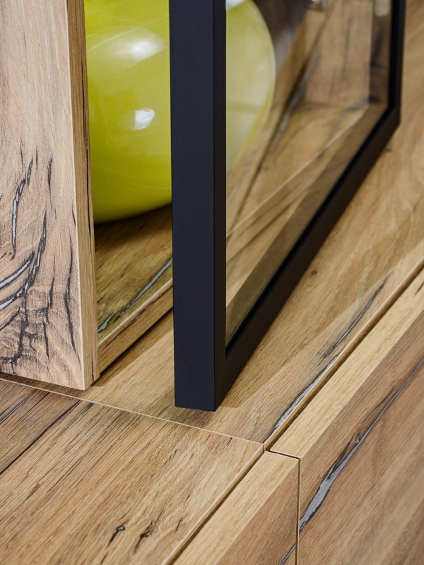 Meblościanka Rise 240 cm z oświetleniem LED do salonu dąb flagstaff