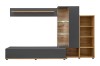 Meblościanka Silk II 240 cm zestaw 4 elementy z LED do salonu antracyt