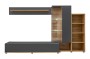 Meblościanka Silk II 240 cm zestaw 4 elementy z LED do salonu antracyt