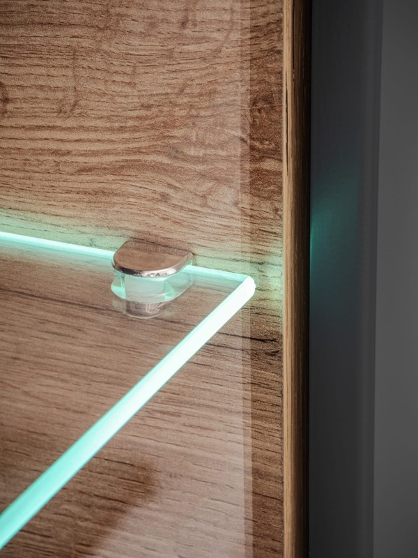 Meblościanka Silk II 240 cm zestaw 4 elementy z LED do salonu antracyt