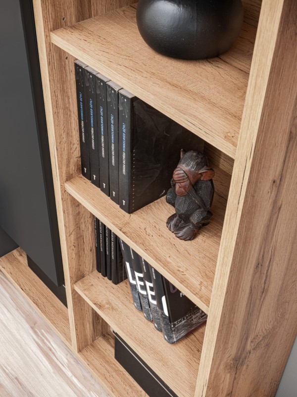 Meblościanka Silk II 240 cm zestaw 4 elementy z LED do salonu antracyt