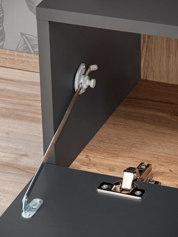 Meblościanka Silk II 240 cm zestaw 4 elementy z LED do salonu antracyt