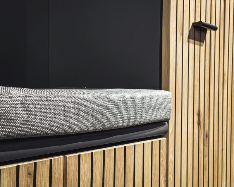 Zestaw mebli do przedpokoju Marco III pięć elementów antracyt/dąb artisan