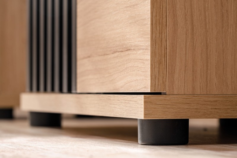 Szafka na buty Pedro 60 cm dwudrzwiowa do przedpokoju hickory jackson/czarny