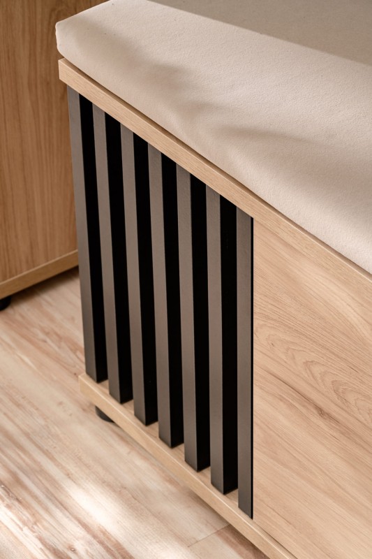 Szafka na buty Pedro 60 cm dwudrzwiowa do przedpokoju hickory jackson/czarny