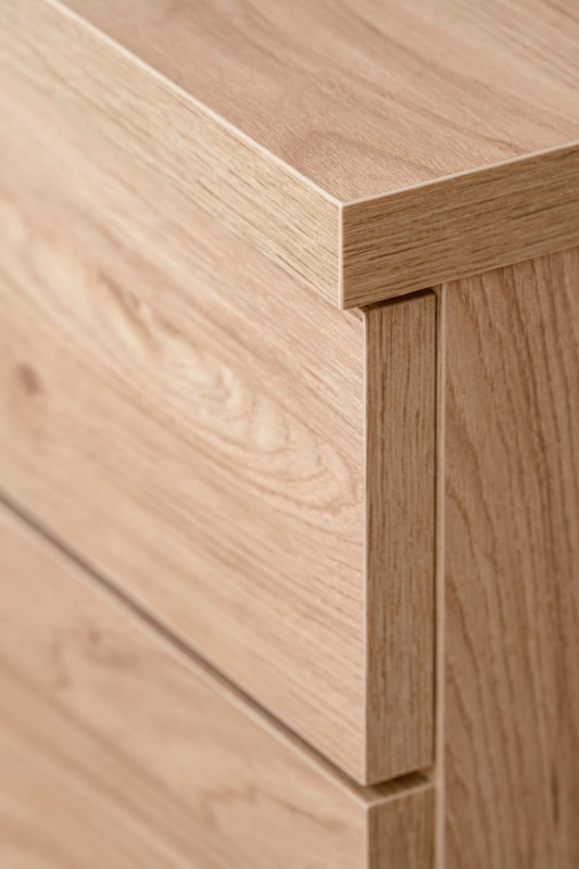 Komoda Pedro 90 cm z lamelami do przedpokoju hickory jackson/czarny