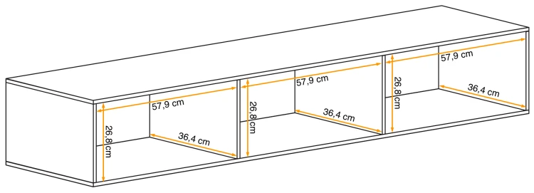 Szafka RTV Switch I 180 cm trzy komory do salonu dąb wotan