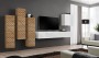 Meblościanka Switch Lamel III zestaw 5 elementów do salonu wotan/biały