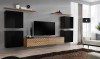 Meblościanka Switch Lamel IV zestaw 7 elementów do salonu czarny/wotan