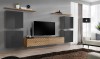 Meblościanka Switch Lamel IV zestaw 7 elementów do salonu grafit/wotan