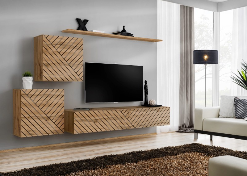 Meblościanka Switch Lamel V zestaw 4 elementy do salonu wotan