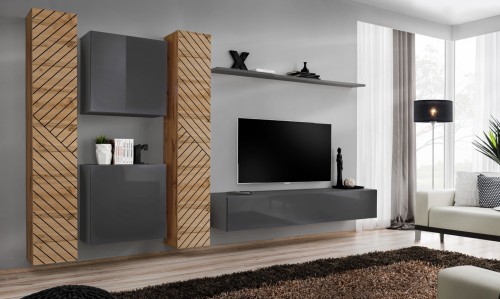 Meblościanka Switch Lamel VI zestaw 6 elementów do salonu