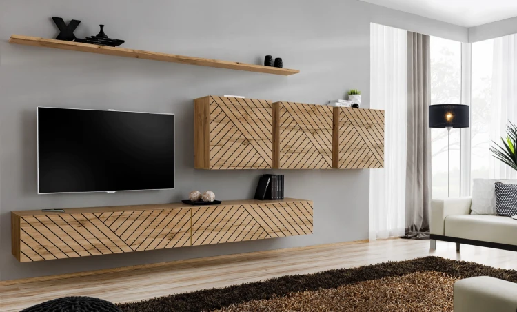 Meblościanka Switch Lamel VII zestaw 7 elementów do salonu wotan