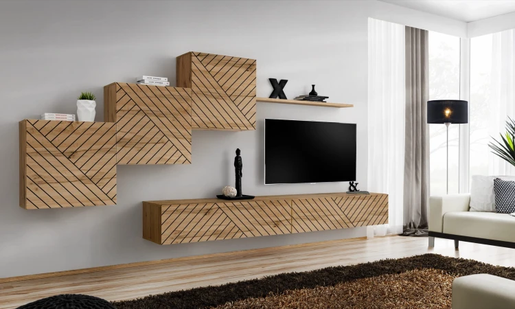 Meblościanka Switch Lamel X zestaw 6 elementów do salonu wotan