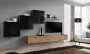 Meblościanka Switch Lamel X zestaw 6 elementów do salonu czarny/wotan