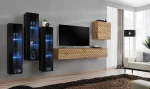 Meblościanka Switch Lamel XIII zestaw z oświetleniem LED do salonu