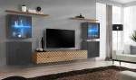 Meblościanka Switch Lamel XIV zestaw z oświetleniem LED do salonu