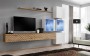 Meblościanka Switch Lamel XIX zestaw z oświetleniem LED do salonu wotan/biały