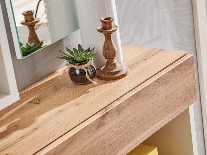 Konsola Easy VIII 100 cm z szufladą do przedpokoju dąb wotan/biały