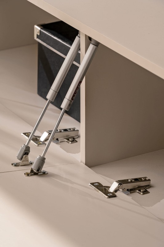 Meblościanka Gusto LUX A z oświetleniem LED do salonu kaszmir/dąb artisan