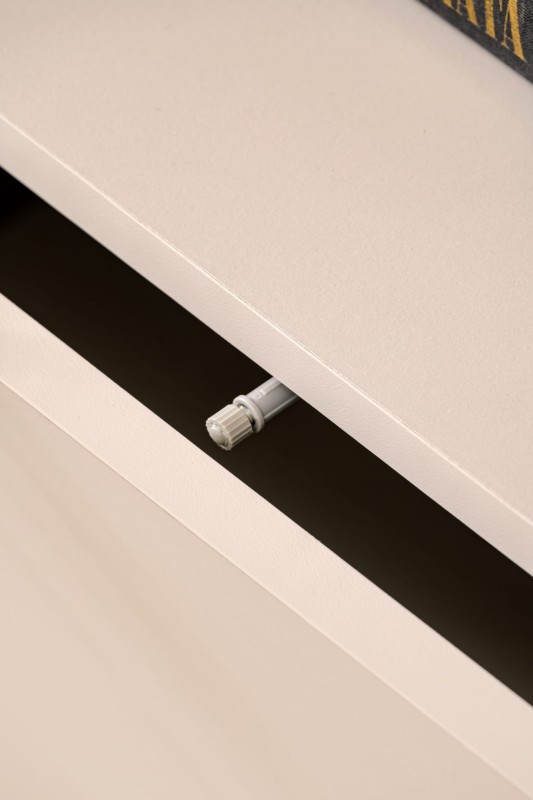 Meblościanka Gusto LUX A z oświetleniem LED do salonu kaszmir/dąb artisan