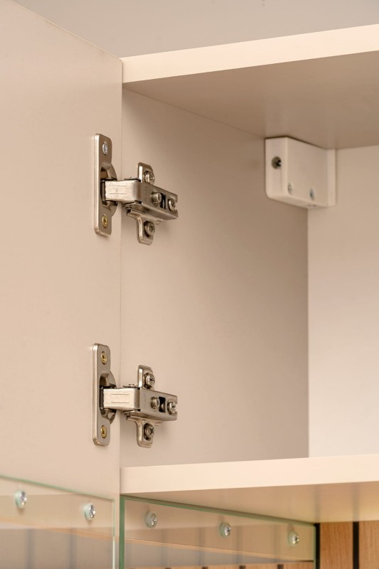 Meblościanka Gusto LUX B z oświetleniem LED do salonu kaszmir/dąb artisan