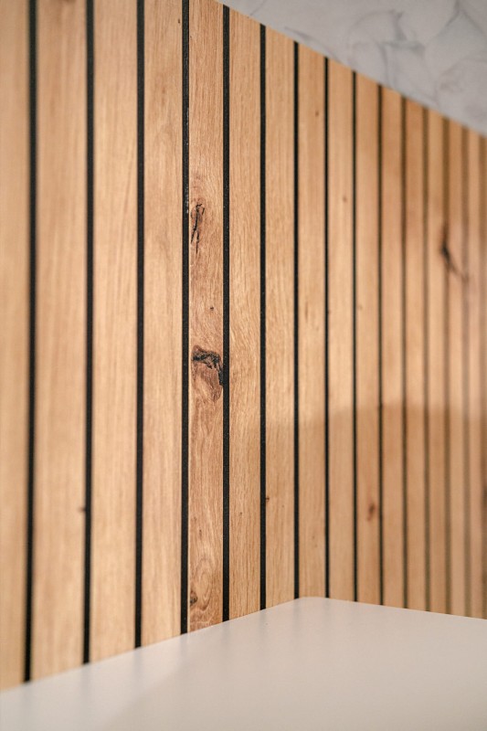 Meblościanka Gusto LUX B z oświetleniem LED do salonu kaszmir/dąb artisan