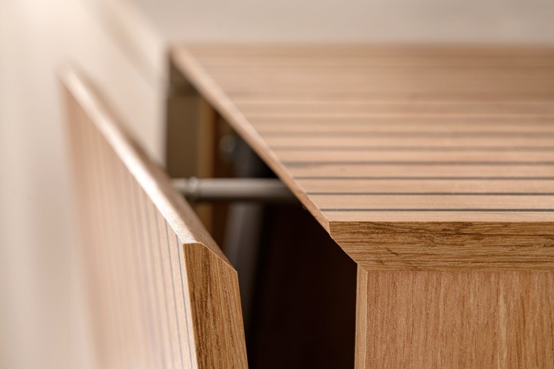 Meblościanka Solo zestaw 3 elementy do salonu kaszmir/dąb artisan/czarne paski