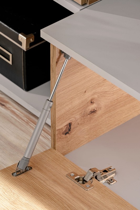 Meblościanka Roi zestaw 3 elementy do salonu perla gray/dąb artisan