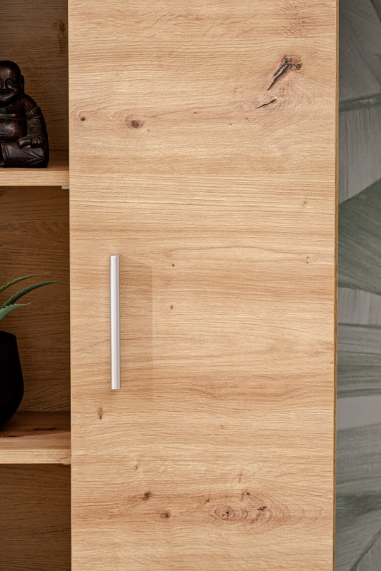 Meblościanka Roi zestaw 3 elementy do salonu perla gray/dąb artisan