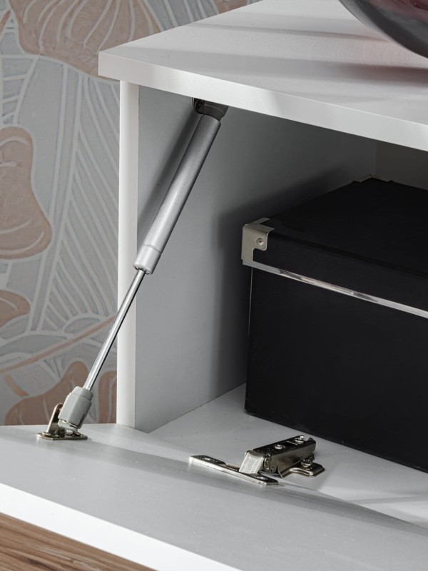 Meblościanka Verti II panel ścienny z lamelami szafka RTV zestaw do salonu