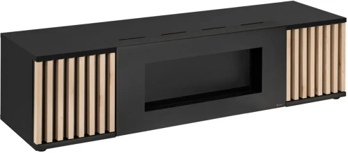 Szafka RTV Cameron 163 cm z biokominkiem do salonu czarny/hickory jackson