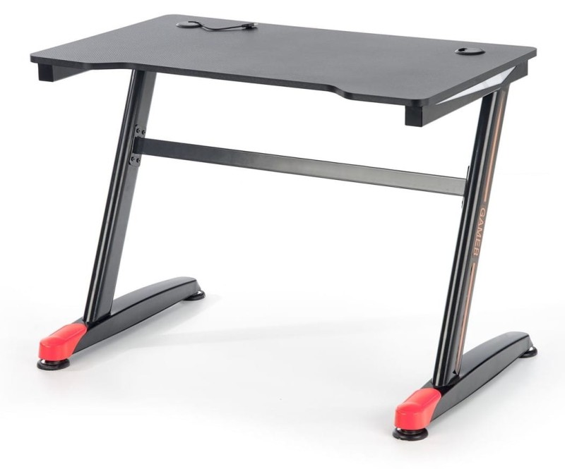 Biurko gamingowe B40 z oświetleniem LED czarny / czerwony