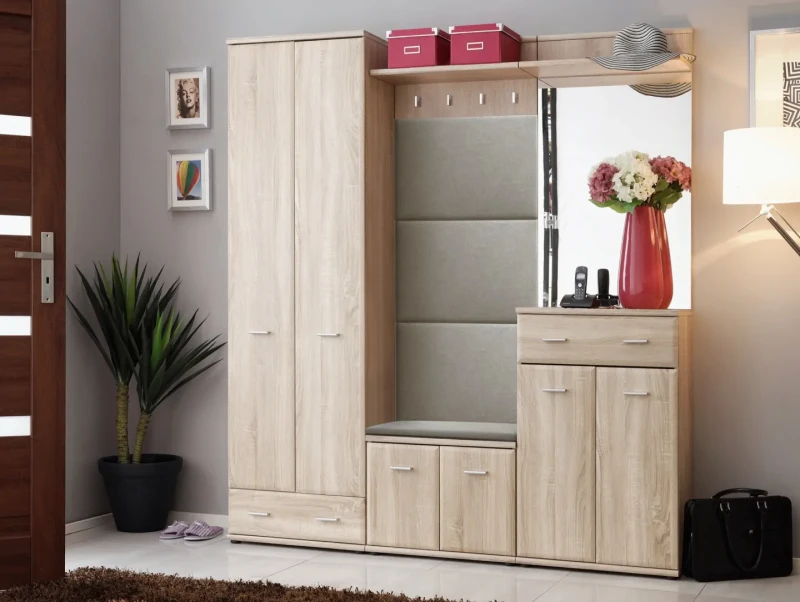 Szafa dwudrzwiowa Amario 60 cm z szufladą do przedpokoju dąb sonoma