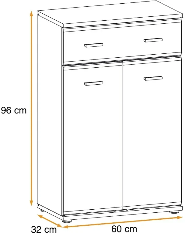 Komoda Amario 60 cm dwudrzwiowa z szufladą do przedpokoju dąb sonoma