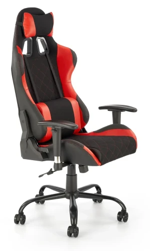 Fotel gamingowy Drake obrotowy z regulacją podłokietników czarny/czerwony