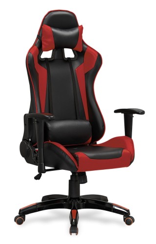 Fotel gamingowy Defender z regulacją podłokietników czarny/czerwony