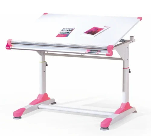 Biurko Collorido z regulacją wysokości biały/zielony/różowy