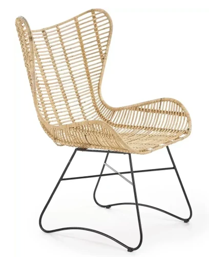 Fotel wypoczynkowy Indiana rattan naturalny/czarny