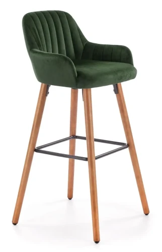 Krzesło barowe H93 ciemny zielony/orzech